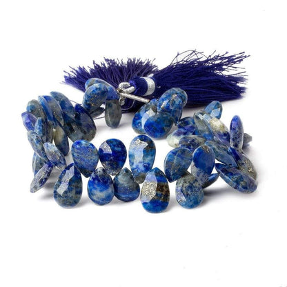 10x7-13x7mm Lapis Lazuli Faceted Pear Beads 8 inch 45 pieces