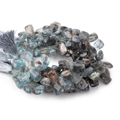 10x7-13x8mm Copper Moss Aquamarine Top Drilled Faceted Points 7 inch 56 Beads AAA