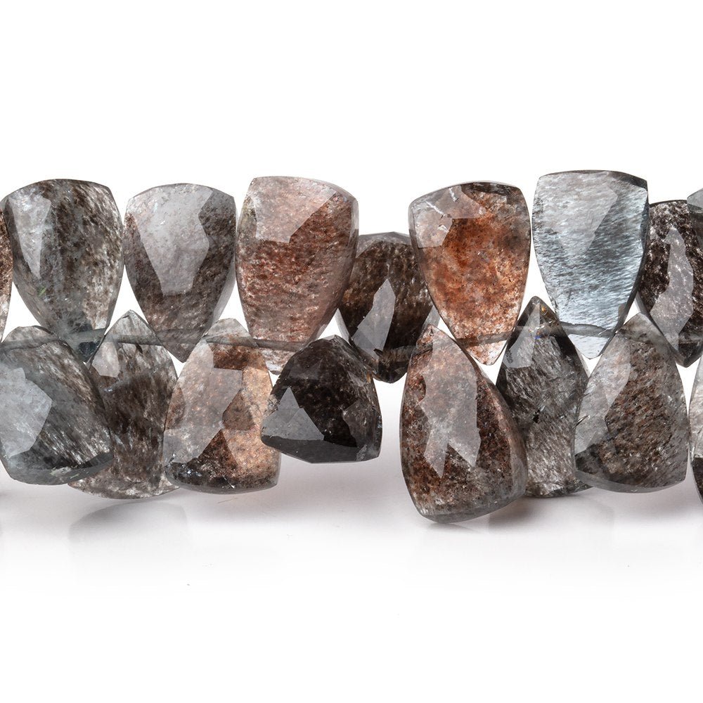 10x7-13x8mm Copper Moss Aquamarine Top Drilled Faceted Points 7 inch 56 Beads AAA