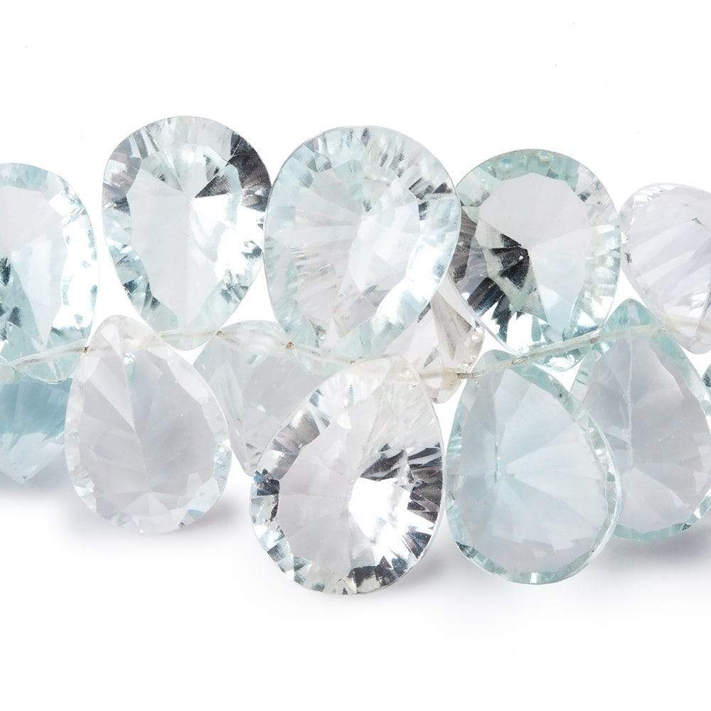 10x7-14x10mm Sky Blue Topaz Pavilion Faceted Pears 8 inch 56 beads AAA