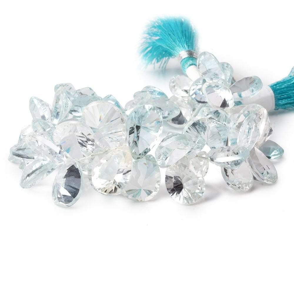 10x7-14x10mm Sky Blue Topaz Pavilion Faceted Pears 8 inch 56 beads AAA