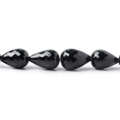 10x7-14x9mm Black Spinel Straight Drilled Faceted Tear Drop beads 16 inch 35 beads