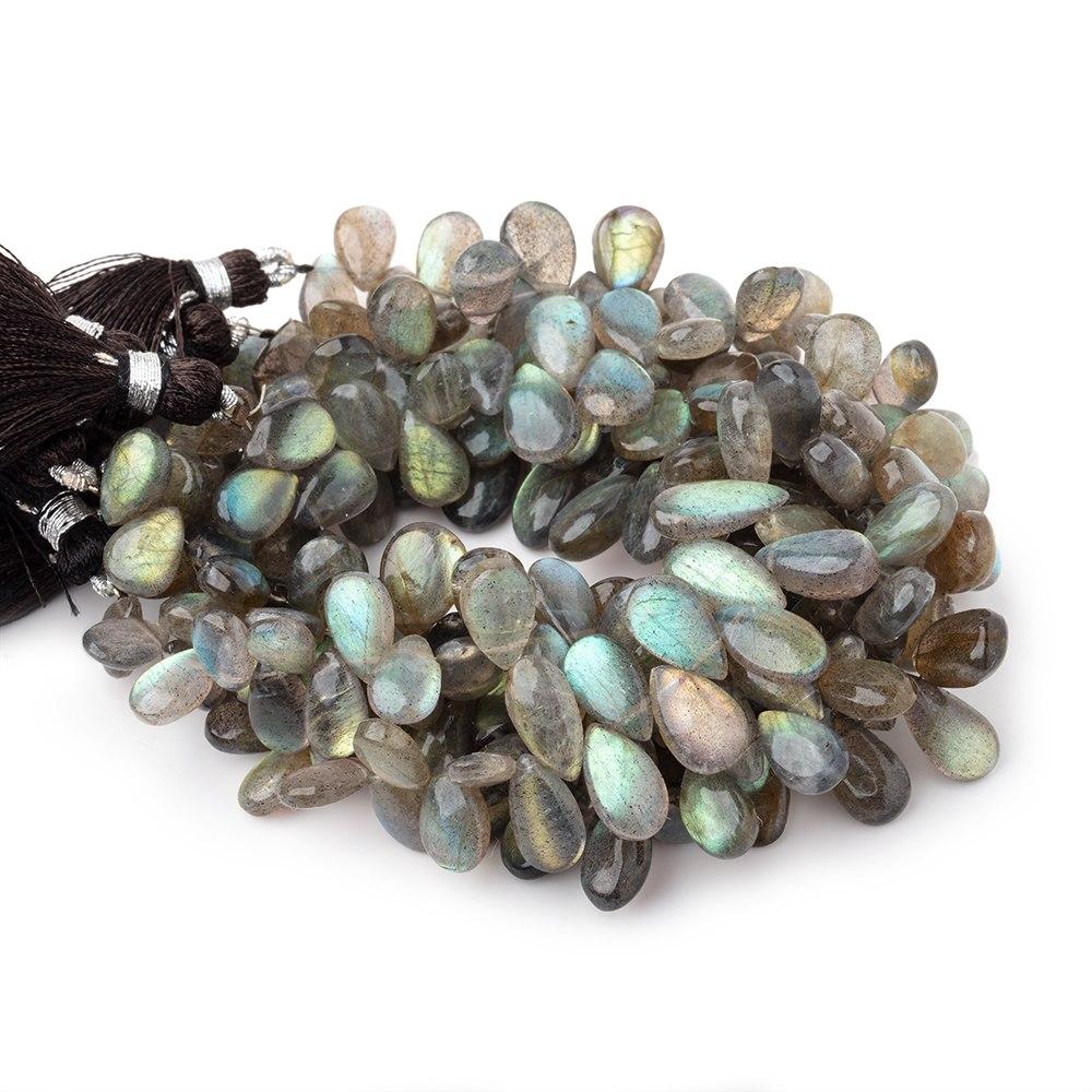 5x8-10x7mm Labradorite Plain Pear Beads 7 inch 50 pieces