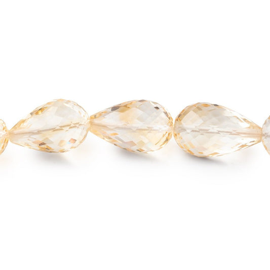 10x7-15x9mm Citrine Straight Drilled Tear Drop Beads 16 inch 32 pieces