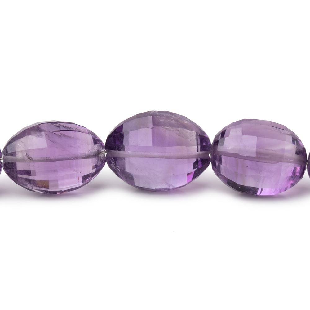 10x7-16x12mm Amethyst Checkerboard Faceted Ovals 16.5 inch 30 Beads