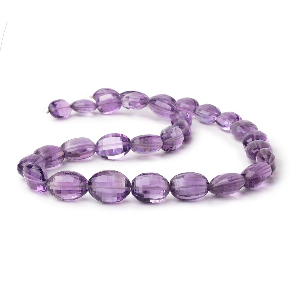 10x7-16x12mm Amethyst Checkerboard Faceted Ovals 16.5 inch 30 Beads