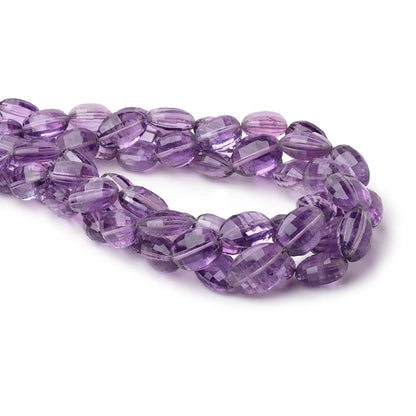 10x7-16x12mm Amethyst Checkerboard Faceted Ovals 16.5 inch 30 Beads