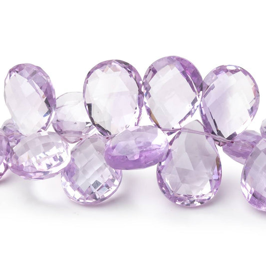 10x7-16x12mm Pink Amethyst Faceted Pear 8 inch 53 Beads AAA