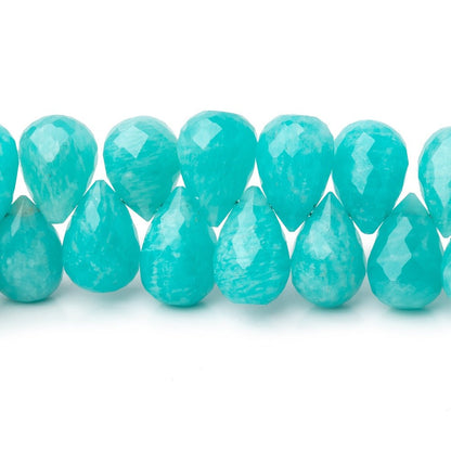 10x7.5-11x8mm Amazonite Faceted Tear Drop Beads 7.5 inch 50 pieces AA
