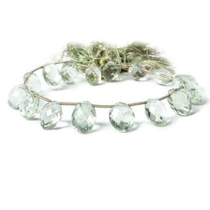 11x16mm-12x20mm Prasiolite Top Drilled Faceted Oval Beads 14 pieces