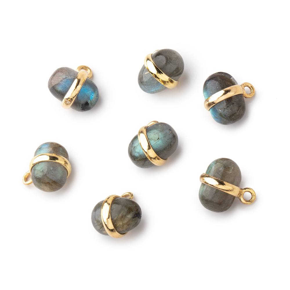 10x7mm Vermeil Bezel Labradorite Plain Oval Pendant 1 Focal piece