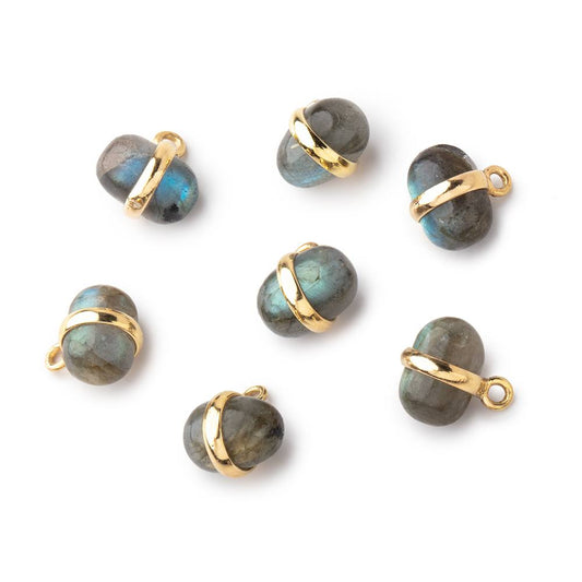 10x7mm Vermeil Bezel Labradorite Plain Oval Pendant 1 Focal piece