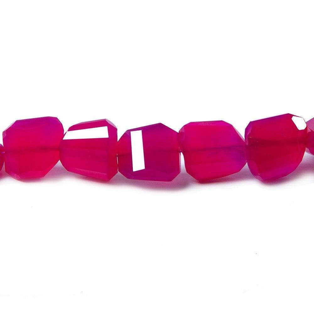 10x8-11x10mm Neon Pink Chalcedony faceted nuggets 16 inch 36 beads