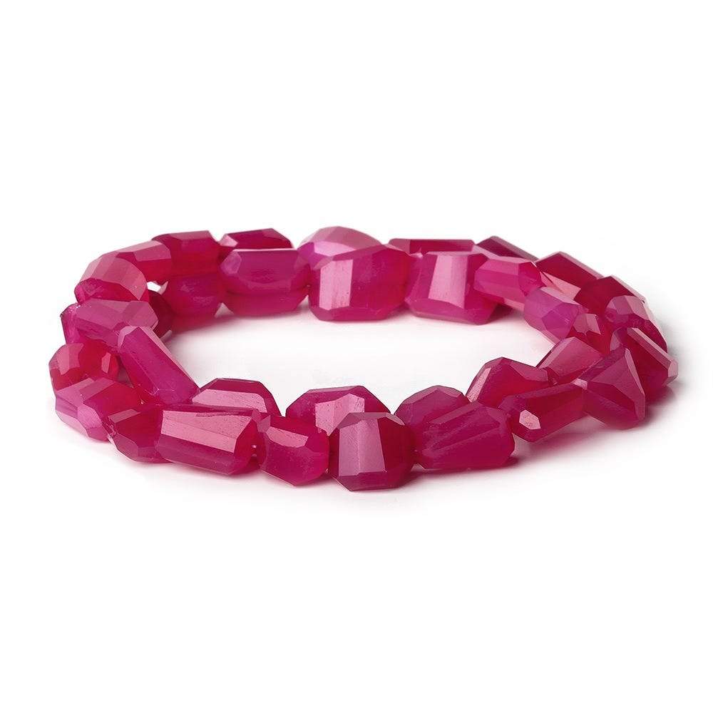 10x8-11x10mm Neon Pink Chalcedony faceted nuggets 16 inch 36 beads