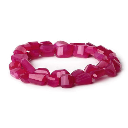 10x8-11x10mm Neon Pink Chalcedony faceted nuggets 16 inch 36 beads
