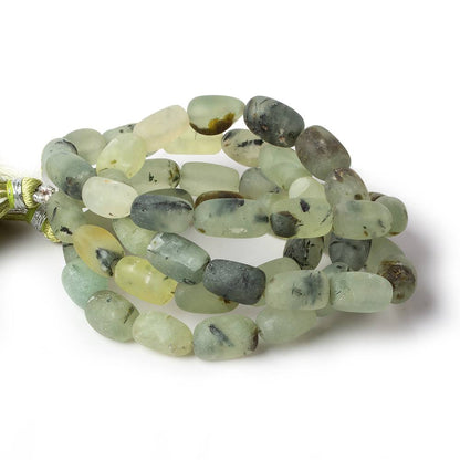 10x8-11x8mm Matte Prehnite tumbled plain nuggets 12 inch 27 beads AA