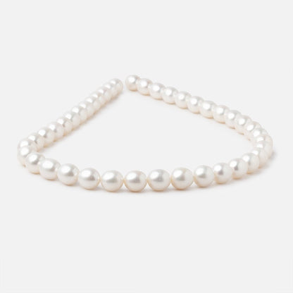 7.5x9mm Creamy Straight Drill Oval Freshwater Pearls 16 inch 40 Beads