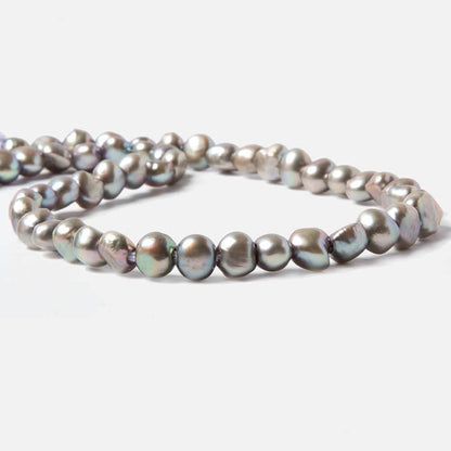 10x8-11x9mm Lamb's Ear Silver Baroque 2.5mm large hole Pearls 43 pcs 15 inch