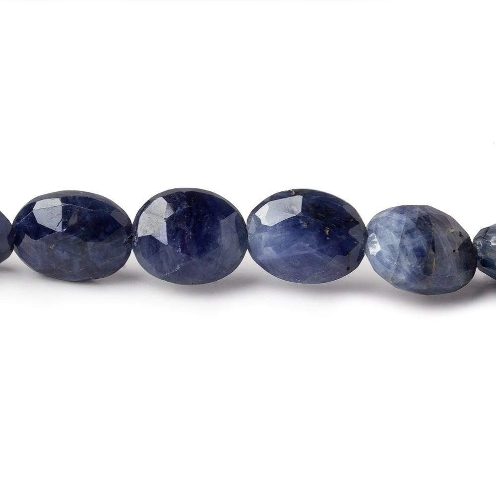 12x10mm Shaded Blue Sapphire Faceted Oval Beads 16 inch 33 pieces A