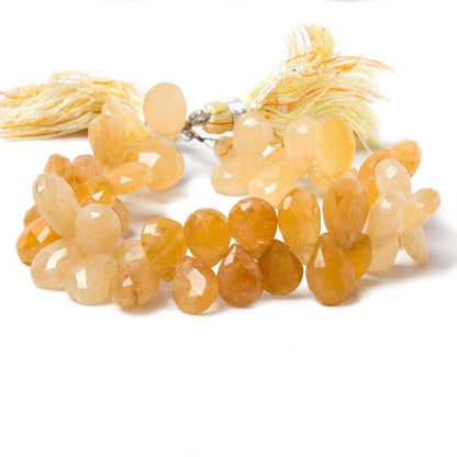 10x8-12.5x8.5mm Aragonite faceted pear beads 8 inch 48 pieces