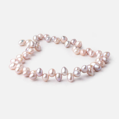 10x8-12x9mm Ballet Pink Top Drill Baroque Freshwater Pearls 15.5 inch 55 Beads