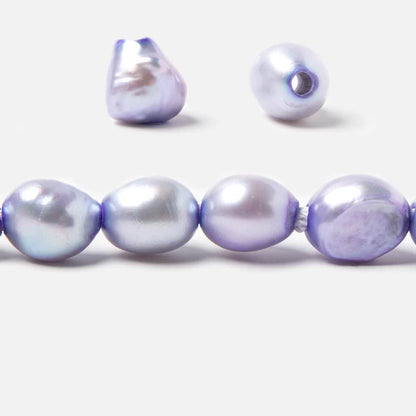 10x8-12x9mm Ice Violet Baroque 2.5mm large hole Pearls 15 in. 35 pcs