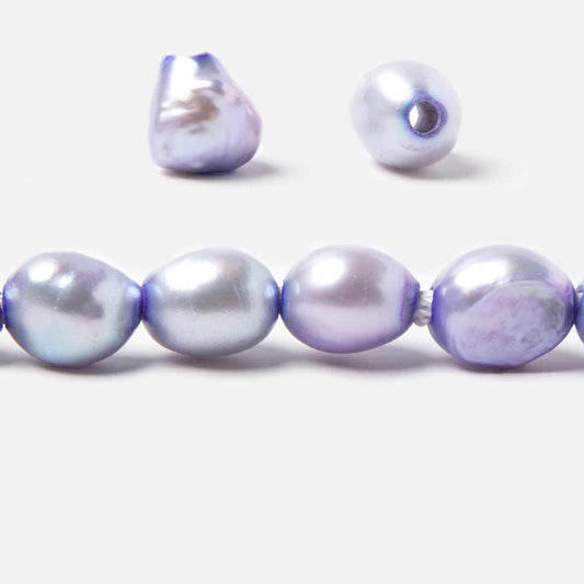 10x8-12x9mm Ice Violet Baroque 2.5mm large hole Pearls 15 in. 35 pcs