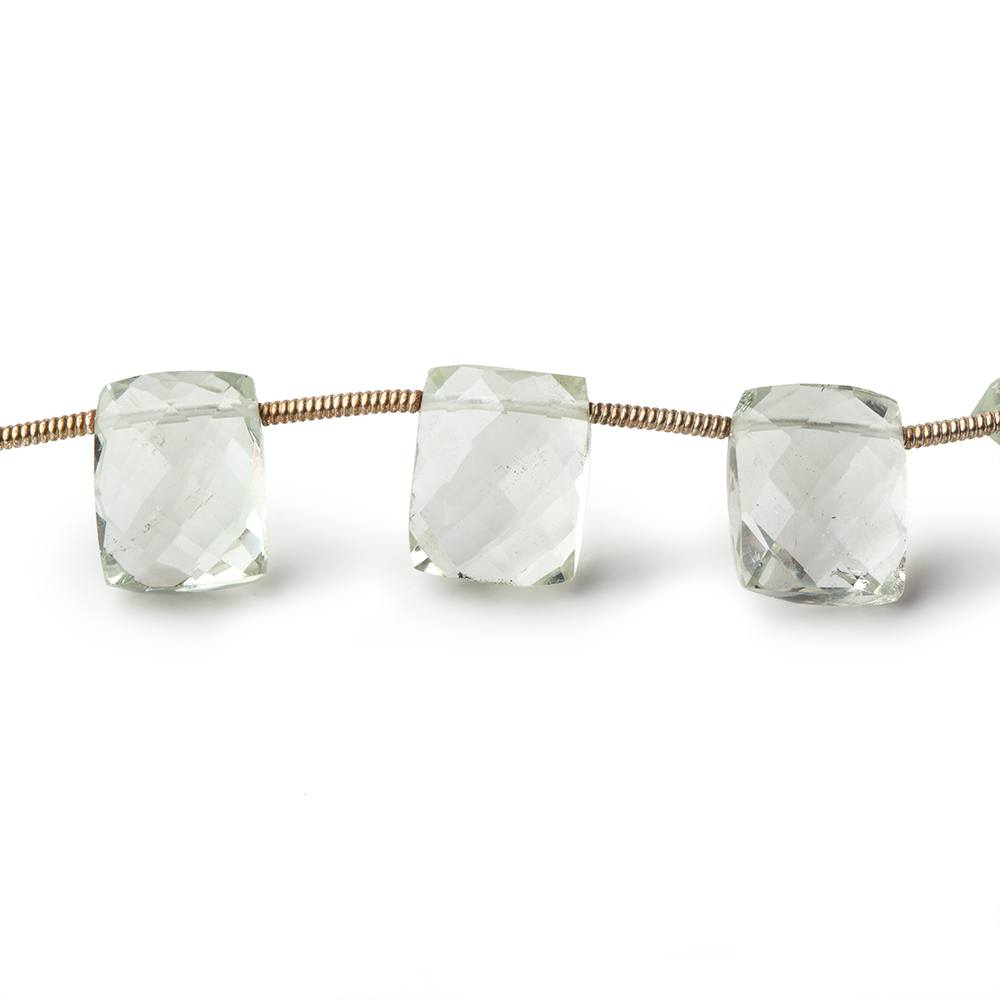 10x8-12x9mm Prasiolite Top Drilled Faceted Cushion Beads 8 inch 13 pieces