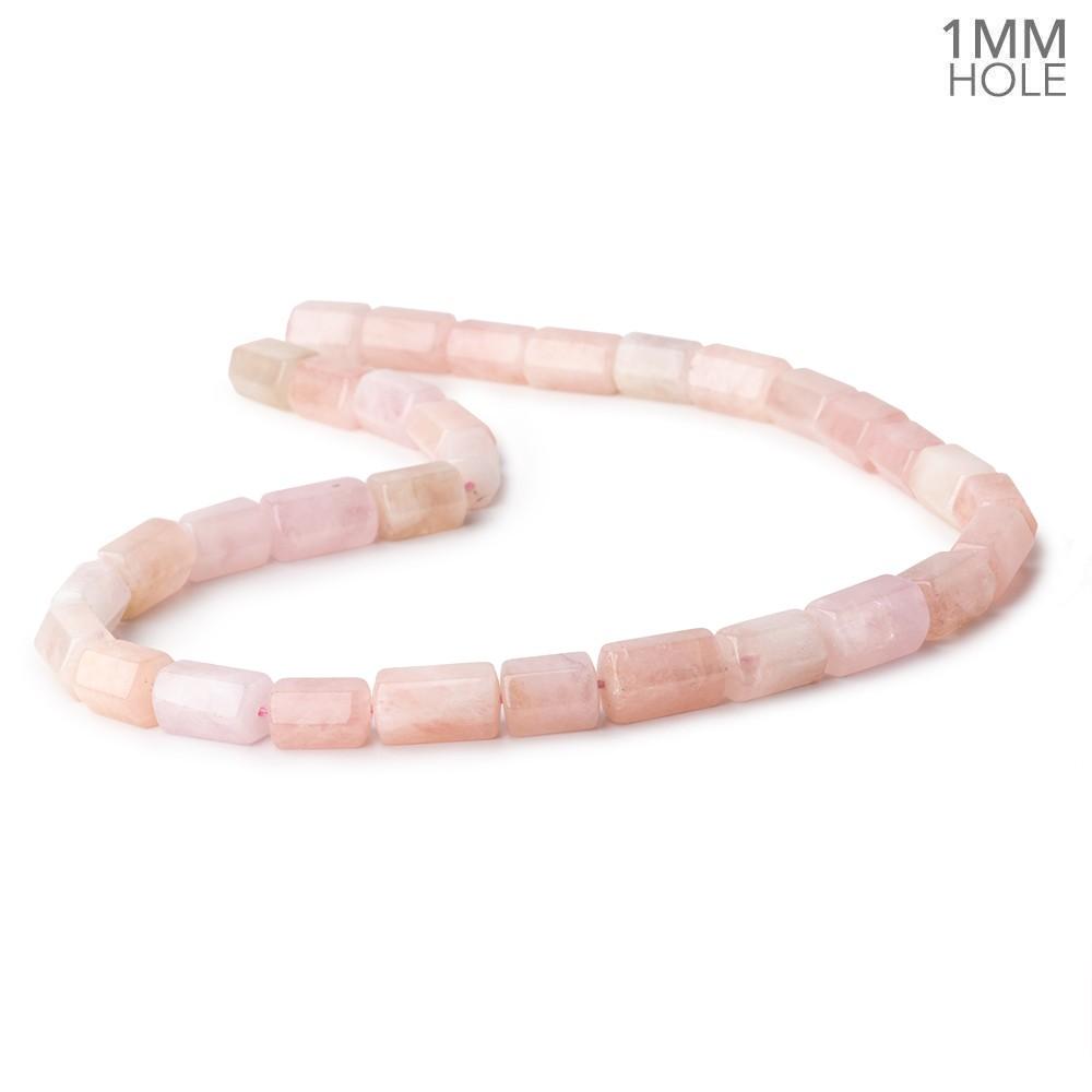 10x8-13x9mm Morganite (Pink Beryl) Hexagon Tubes 16 inch 32 large hole beads AA