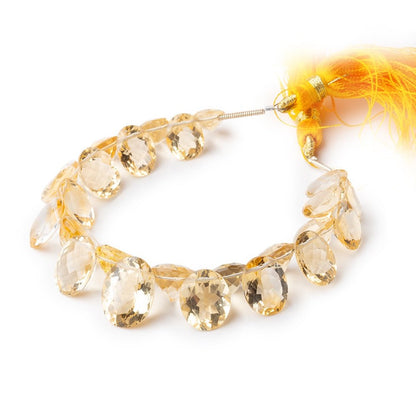 10x8-14x11mm Citrine Pavilion Faceted Oval Beads 5.5 inch 24 pieces AAA
