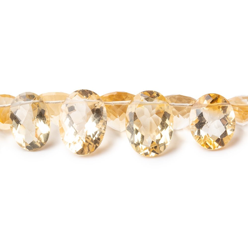 10x8-14x11mm Citrine Pavilion Faceted Oval Beads 5.5 inch 24 pieces AAA