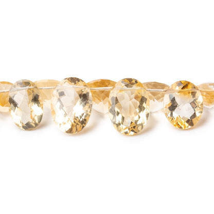 10x8-14x11mm Citrine Pavilion Faceted Oval Beads 5.5 inch 24 pieces AAA