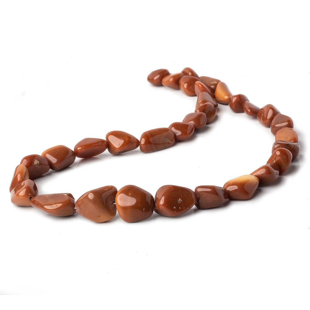 10x8-14x11mm Mexican Brown Fire Opal plain nugget beads 18 inch 32 pieces