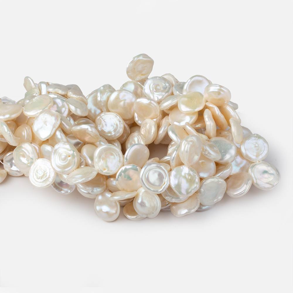 10x8-14x14mm Creamy Off White top drilled Keshi Freshwater Pearls AA 15.5 inch 43 pcs