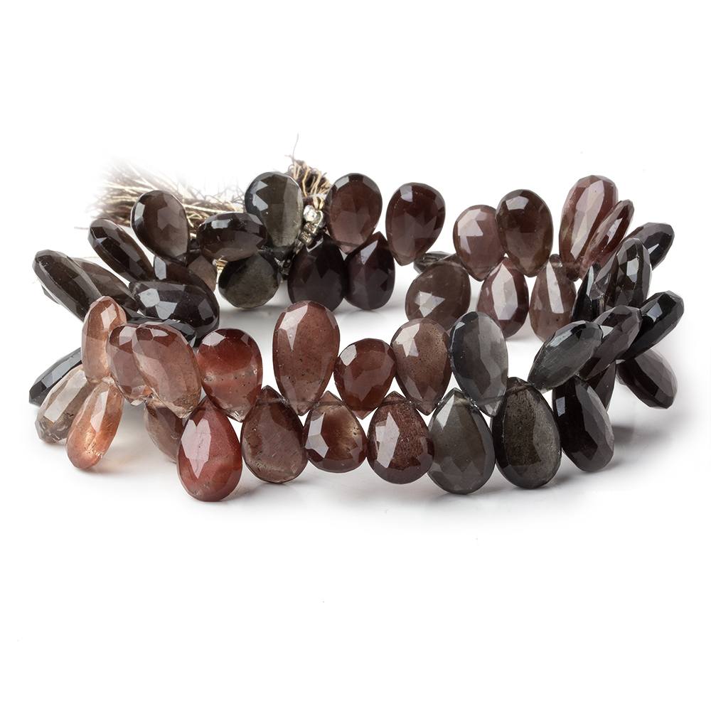 10x8-14x9mm Multi Color Scapolite faceted pear briolettes 8.5 inch 58 beads AAA