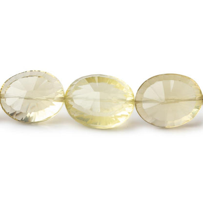 10x8-17x13mm Lemon Quartz Concave Faceted Oval Beads 16 inch 29 pieces AAA
