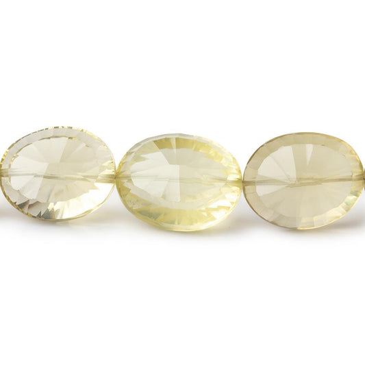 10x8-17x13mm Lemon Quartz Concave Faceted Oval Beads 16 inch 29 pieces AAA