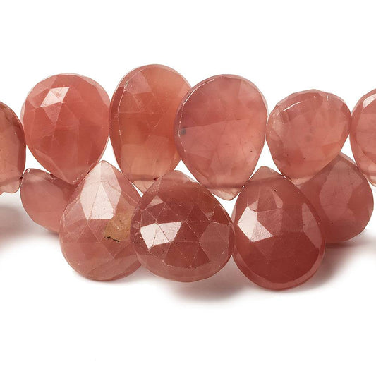 10x8-17x14mm Rhodochrosite Faceted Pear Briolettes 7.5 inch 40 beads