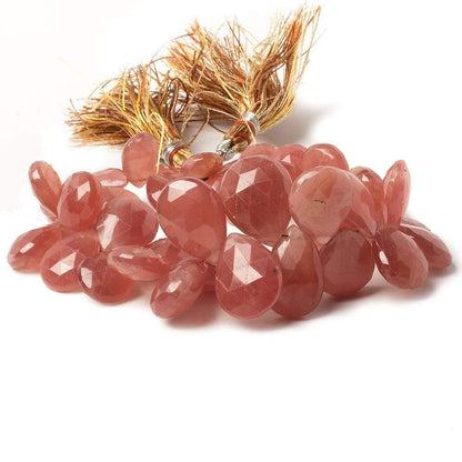 10x8-17x14mm Rhodochrosite Faceted Pear Briolettes 7.5 inch 40 beads