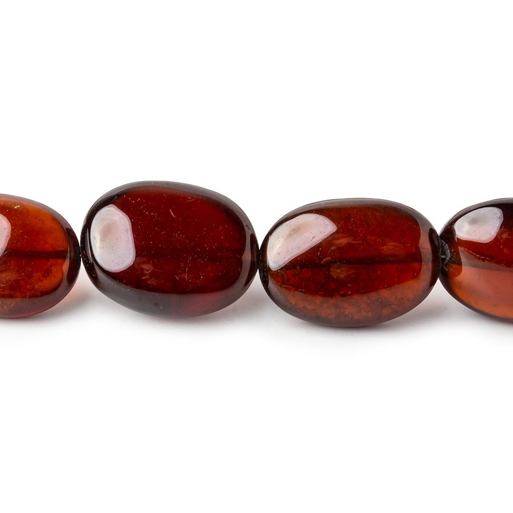 6x8-12x10mm Hessonite Garnet plain oval nugget beads 15 inches 40 pieces