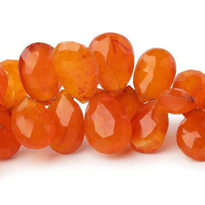 10x8-19x12mm Carnelian Faceted Pear Beads 8 inch 56 pieces