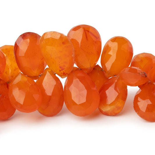 10x8-19x12mm Carnelian Faceted Pear Beads 8 inch 56 pieces