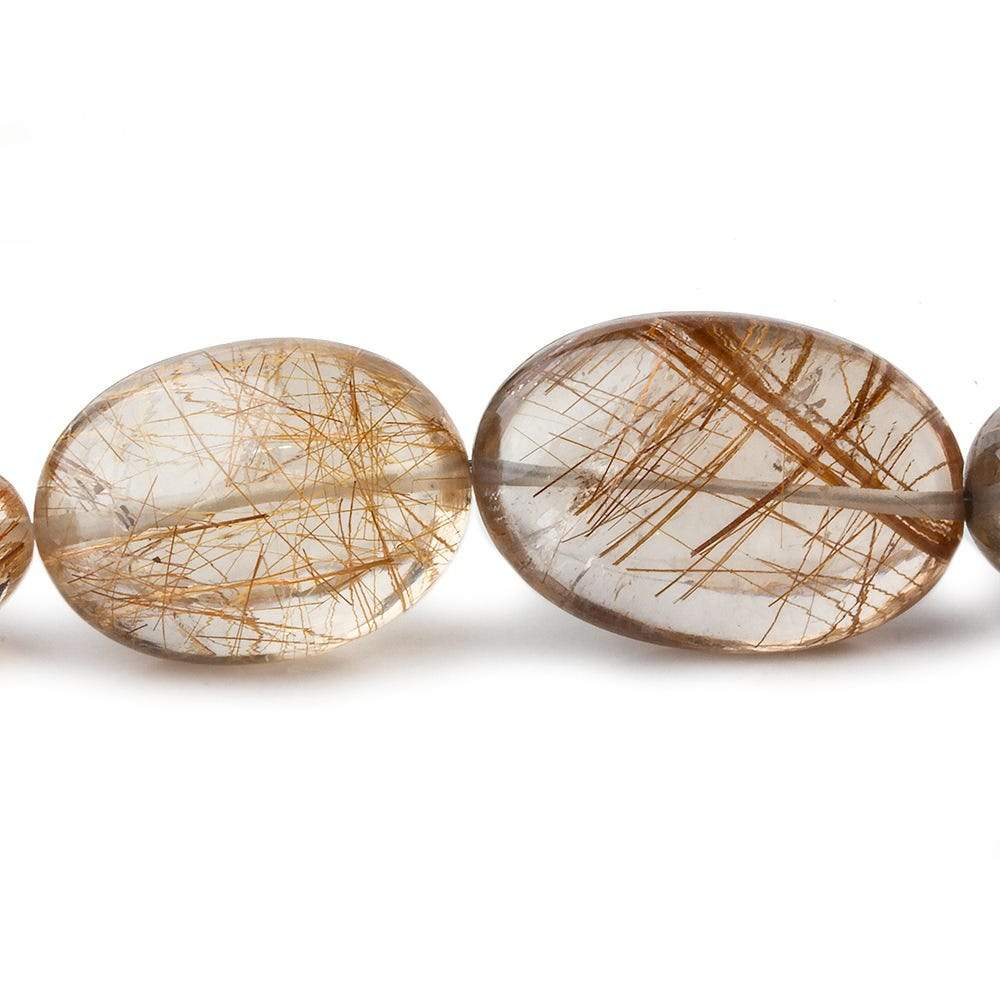 10x8-24x17mm Rutilated Quartz plain nugget beads 20 inch 31 pieces AA