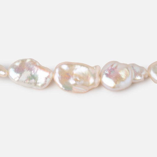 10x8.5-13x9mm Peach Keshi Freshwater Pearls 16 inch 30 beads AA