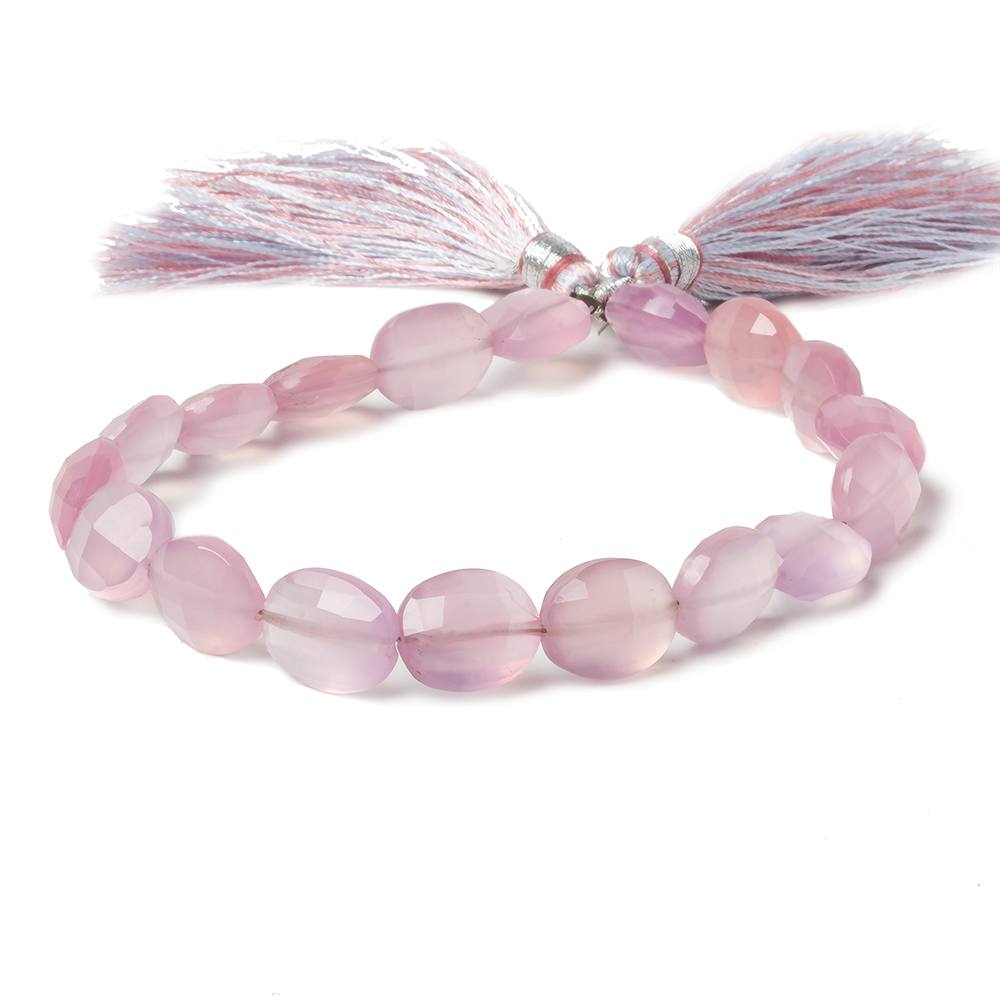 10x8mm-13x10mm Pink Lilac Chalcedony Faceted Oval Beads 8 inch 18 pieces