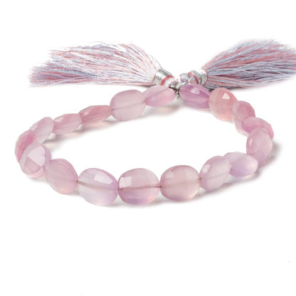 10x8mm-13x10mm Pink Lilac Chalcedony Faceted Oval Beads 8 inch 18 pieces