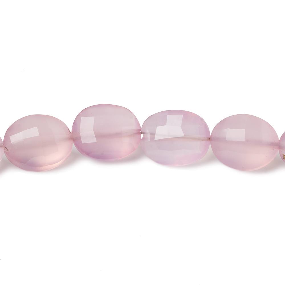 10x8mm-13x10mm Pink Lilac Chalcedony Faceted Oval Beads 8 inch 18 pieces