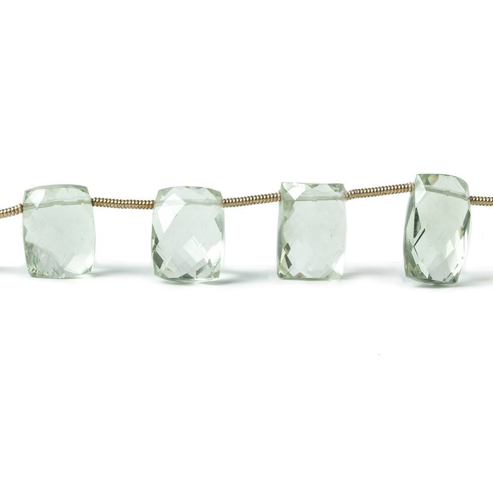 10x8mm-13x9mm Prasiolite Top Drilled Faceted Cushions 8 inch 13 pieces