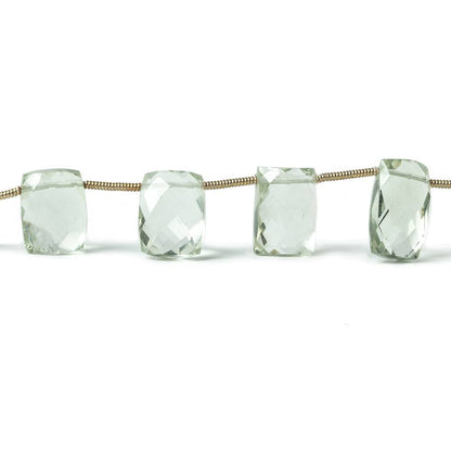 10x8mm-13x9mm Prasiolite Top Drilled Faceted Cushions 8 inch 13 pieces