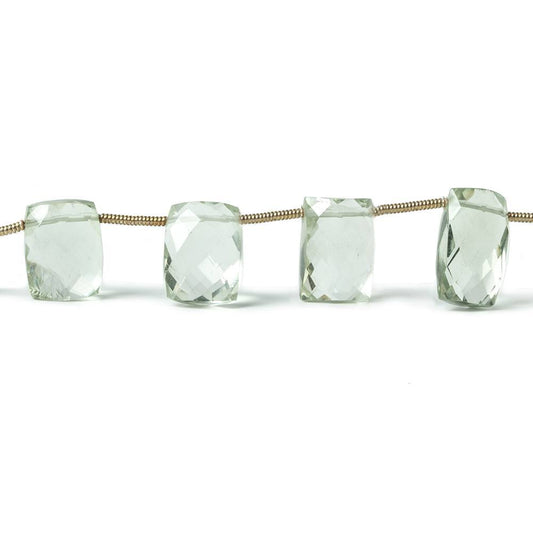 10x8mm-13x9mm Prasiolite Top Drilled Faceted Cushions 8 inch 13 pieces